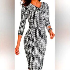 VELJIE Form Fitting (stretch) Dress Women's Size 10 Back Size Draped Neckline Ne